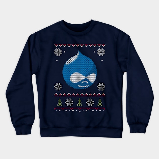 Drupal Ugly Sweater Christmas Crewneck Sweatshirt by vladocar